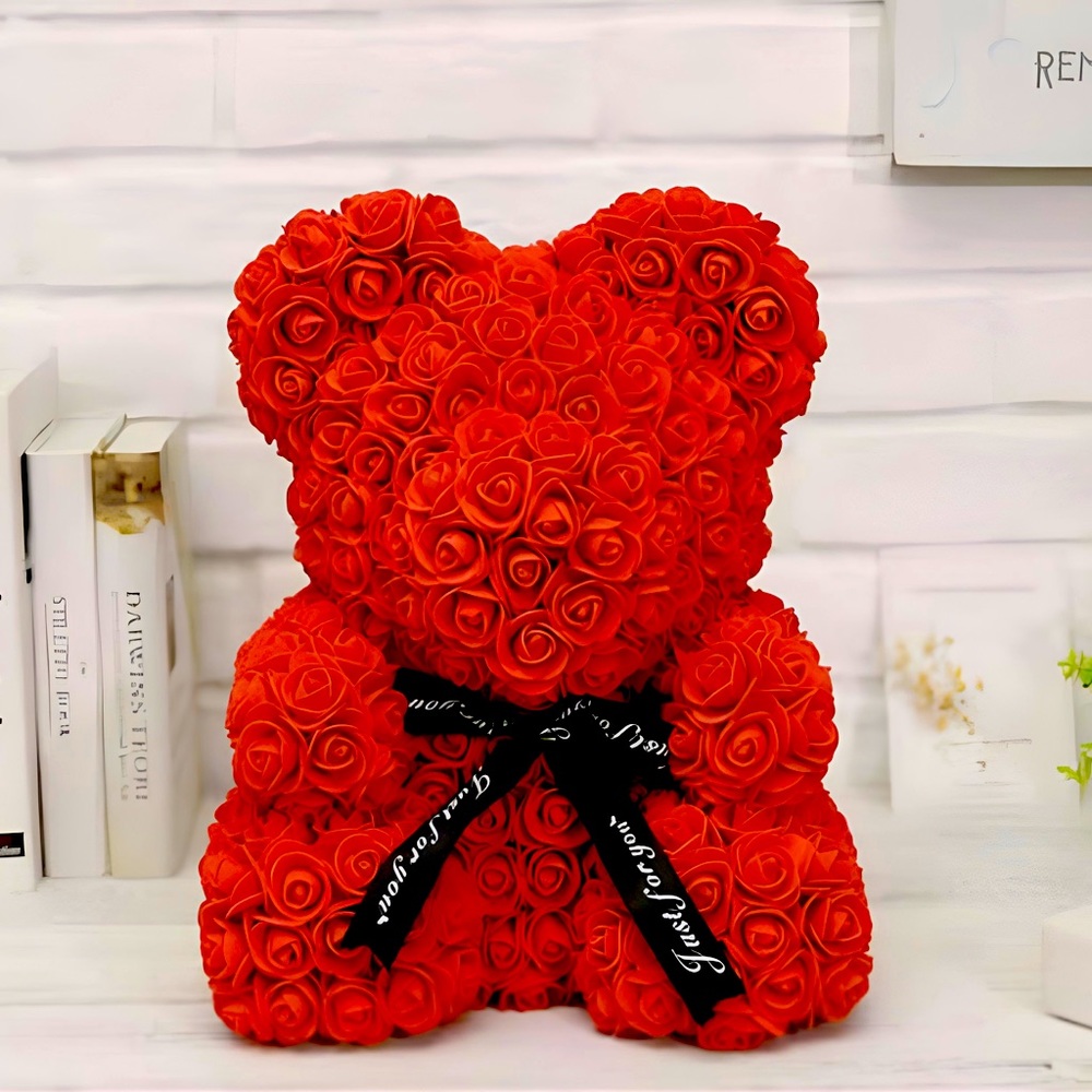 Cute flower rose bear handmade gift